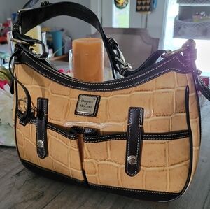 Dooney & Bourke Tan and Brown Shoulder Bag